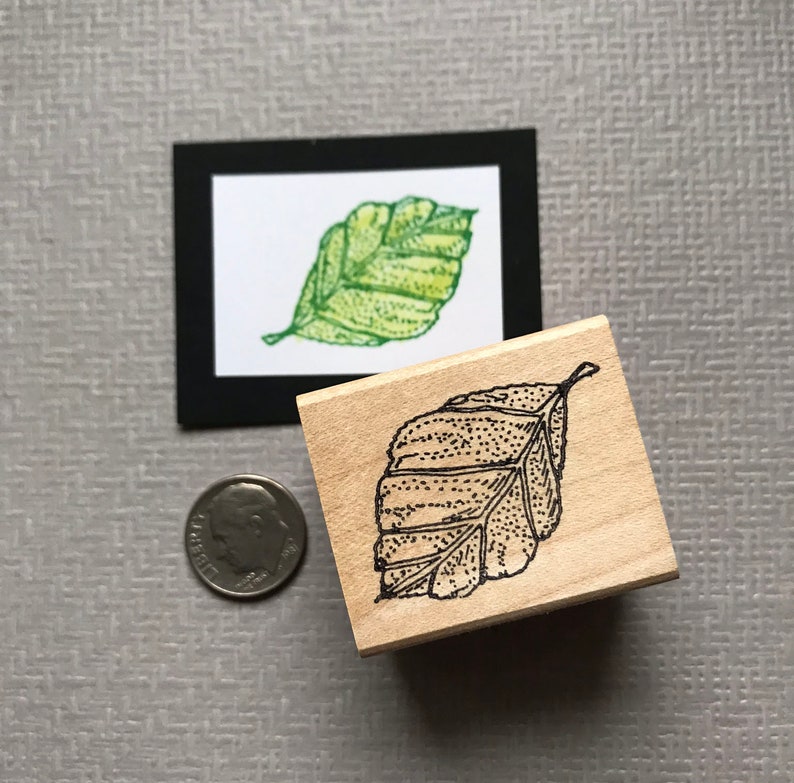 Single Leaf Rubber Stamp image 1