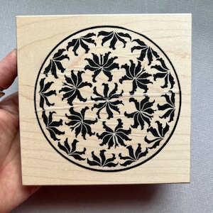 Vintage Circle Flower Pattern Rubber Stamp from Stamp Camp