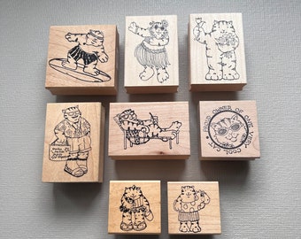 Vintage Pick Your Cool Cat Rubber Stamps