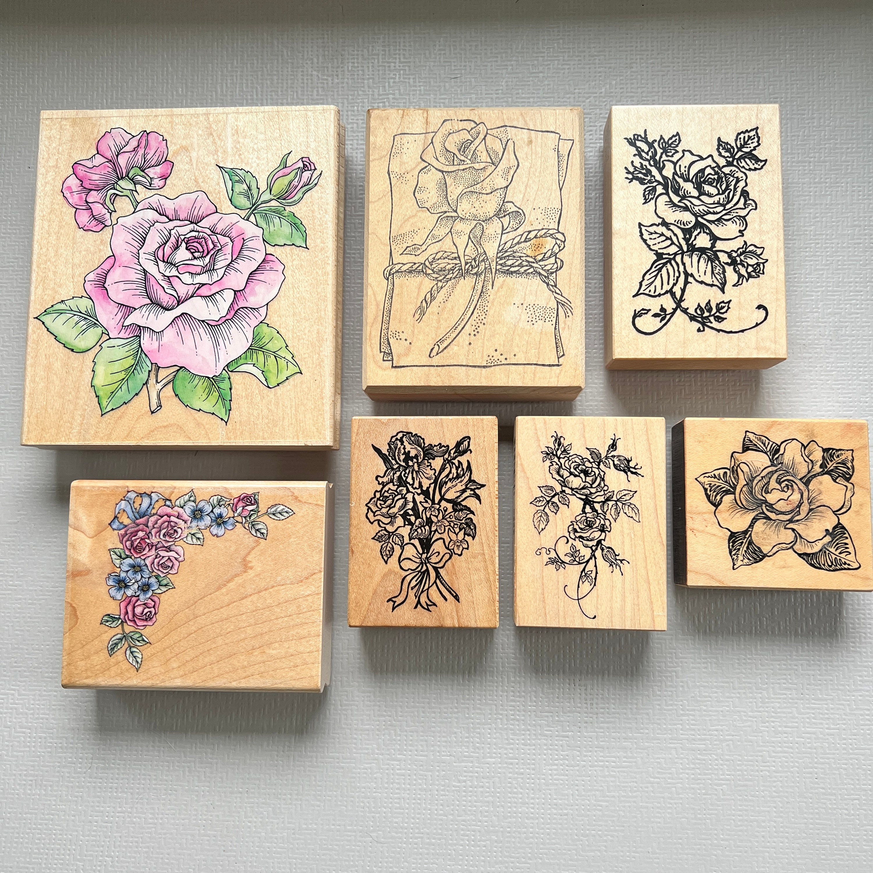 You're Invited Rubber Stamp PSX Place Date Time Phone RSVP Roses Flower  Border