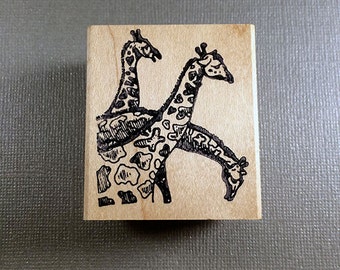 Giraffe Trio Rubber Stamp