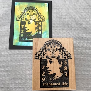 Enchanted Life Renaissance Collage Rubber Stamp