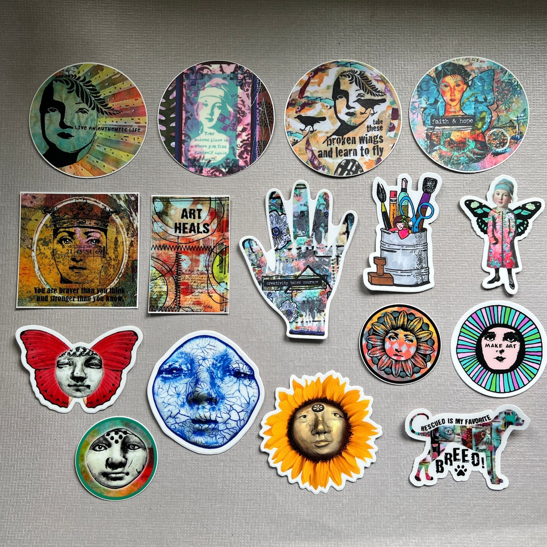 16 Creative Art Stickers Laptop Decal Water Bottle Sticker Etsy