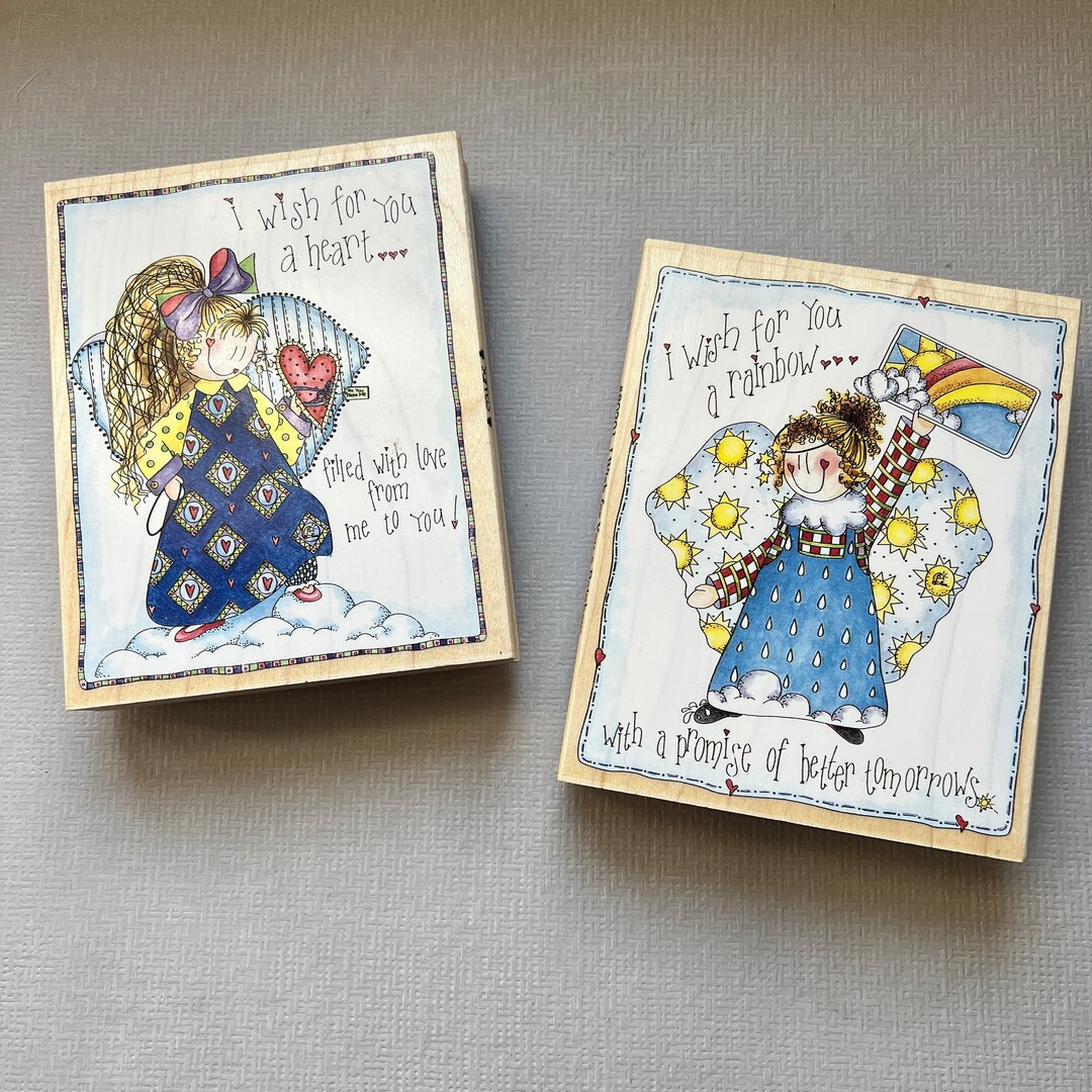 Vintage Pick Your Angel Wood Mounted Rubber Stamp From Stamps Happen - Etsy