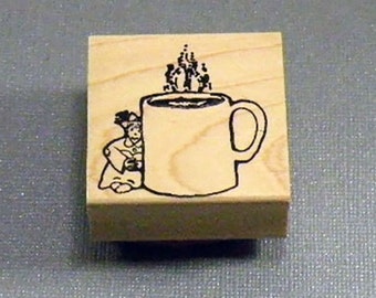 Little Lady Cozy Cup Rubber Stamp