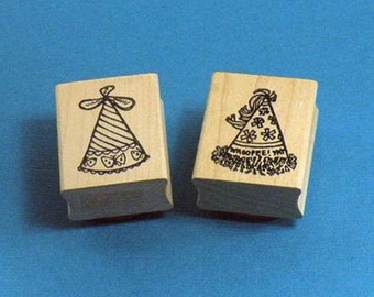 Birthday Party Hats Rubber Stamps