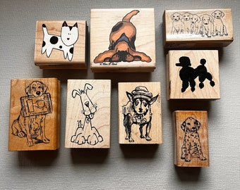 Vintage Pick Your Dog Wood Mounted Rubber Stamps
