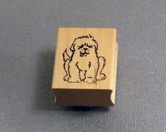 Rubber Stamp Sweet Dog Wood Mounted Stamp