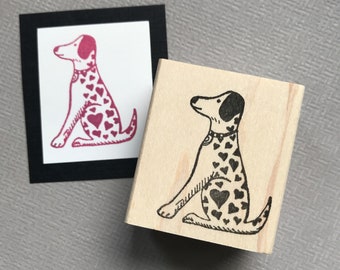 Dog Heart Wood Mounted Rubber Stamp