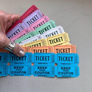 Tickets Ephemera Lot for Paper Crafting, Junk Art Journal and Mixed Media Art 48 Tickets of 8 Colors