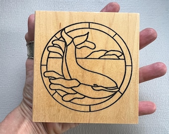 Whale Rubber Stamp Celebrate Earth Whales Mosaic Circle Rubber Stamp from Make An Impression