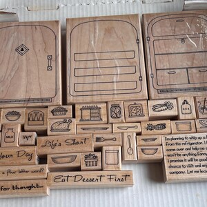 Huge Rubber Stamp Set Food, Refrigerator, Sayings Vintage Stamps Over 30 Rubber Stamps from Stamp Cabana Free Shipping