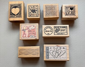 Rubber Stamp Pick Your Love Postoid Stamp Mail Art Wood Mounted Stamps