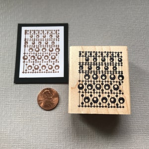 Circle Pattern Wood Mounted Rubber Stamp