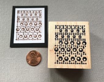 Circle Pattern Wood Mounted Rubber Stamp