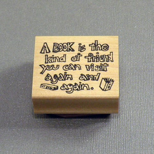 Book Lover Saying Rubber Stamp image 1