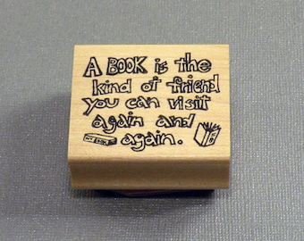 Book Lover Saying Rubber Stamp