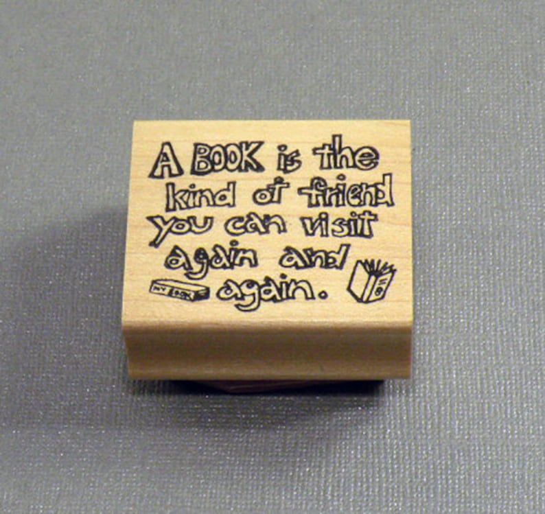 Book Lover Saying Rubber Stamp image 1