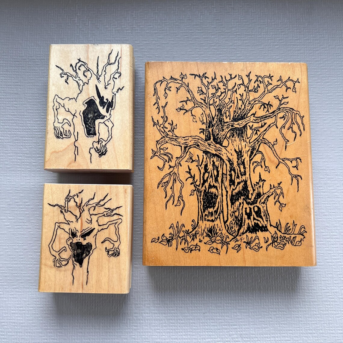 Treee Stamp Vintage Rubber Stamp Scary Tree Rubber Stamps - Etsy