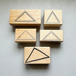 Timbre en caoutchouc Choisissez votre Postoid Triangle Frame Mail Art Timbre monté sur bois