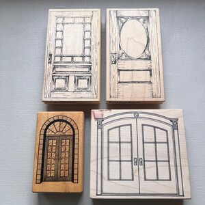 Rubber Stamp Pick Your Door Vintage Wood Mounted Stamps - Etsy
