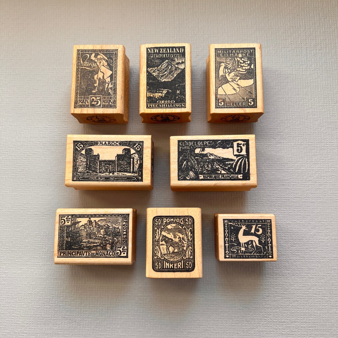 Vintage Postal Travel Rubber Stamps From Ivory Coast Company Etsy