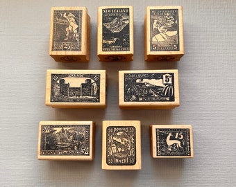 Vintage Postal Travel Rubber Stamps from Ivory Coast Company