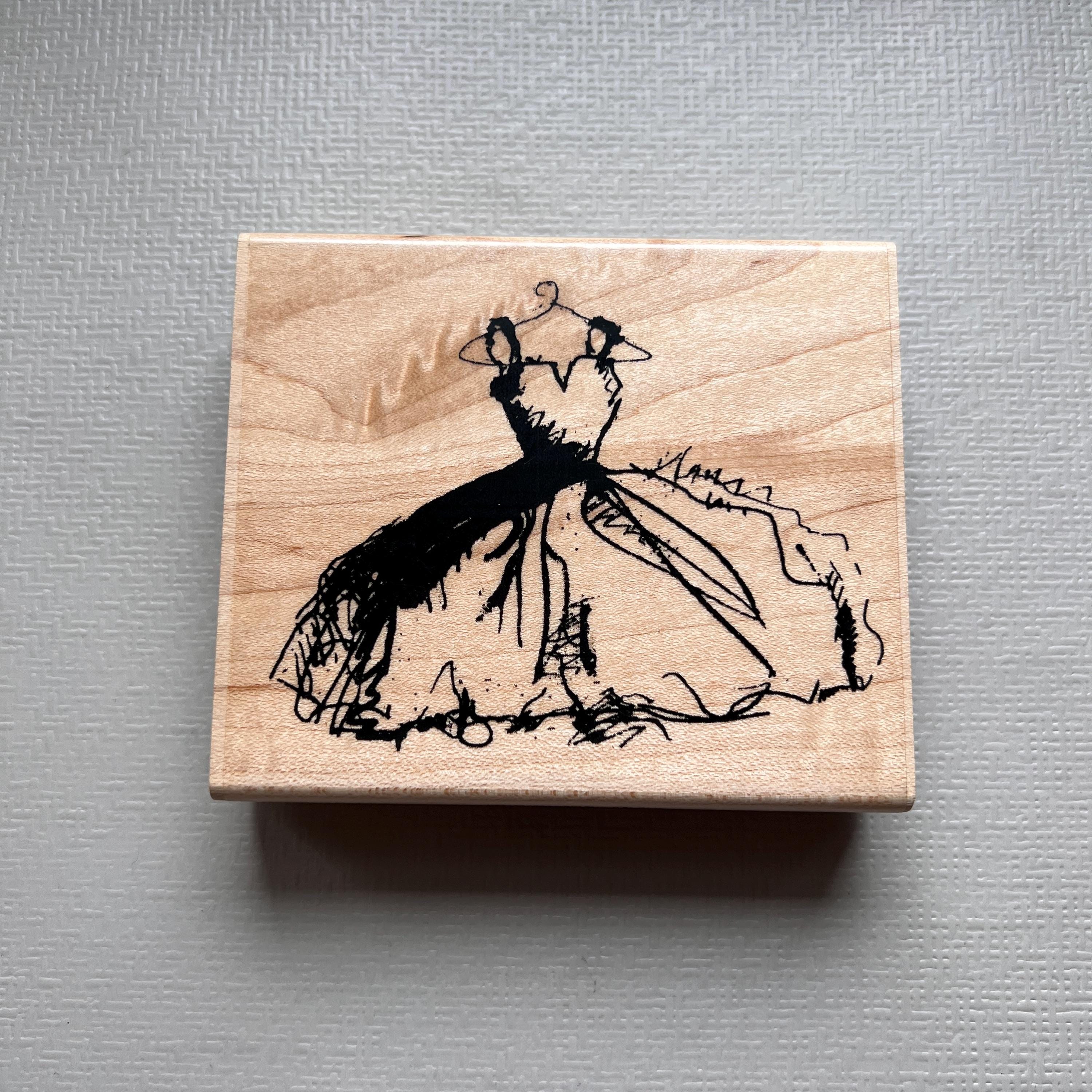 Vintage Dawn Houser Inkadinkado Wood Mounted Rubber Stamp Party