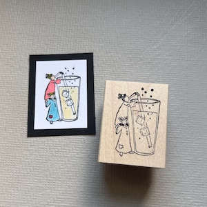 Rubber Stamp Lemonade New 2024 Little Ladies Wood Mounted Stamp