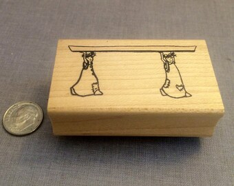 Little Ladies Serving Tray Rubber Stamp