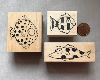 Super Cute Funny Fish Rubber Stamps