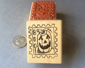 Pumpkin Halloween Postoid Rubber Stamp