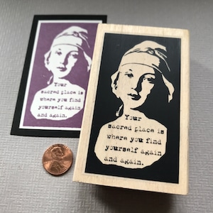 Sacred Place Collage Rubber Stamp Unmounted RubberStamp EZ Cling Stamp Collage Rubber Stamp