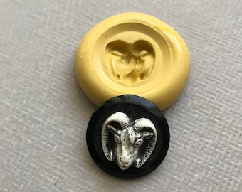 Silicone Ram Button Animal Mold for resin, clay, or fondant