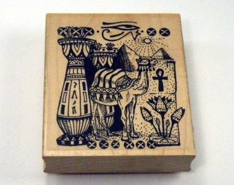 Egyptian Collage Rubber Stamp