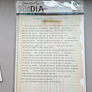 Dina Wakley Media Ephemera Ledger Sheets Both Set 1 or Set 2 for Mixed