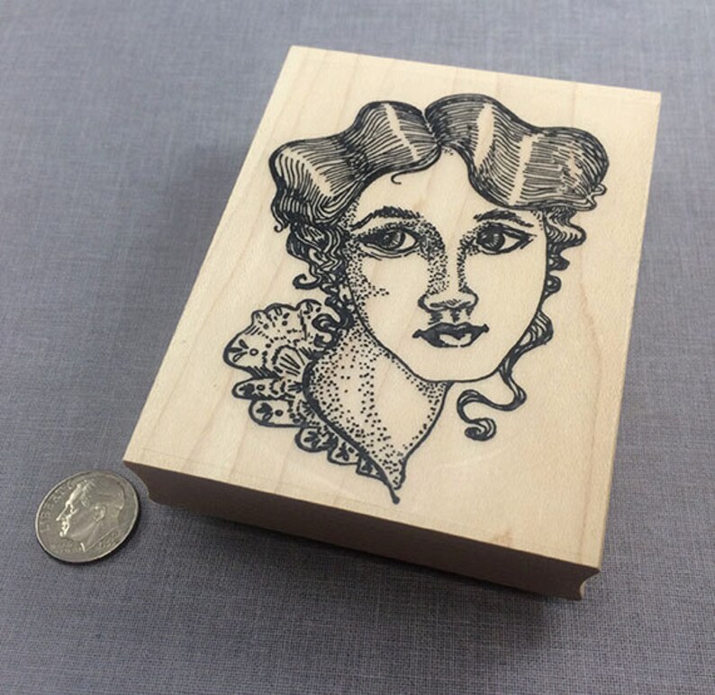 Rubber Stamp Victorian Lady Etsy
