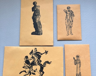 Vintage Unmounted Wizard or Scary People Rubber Stamps