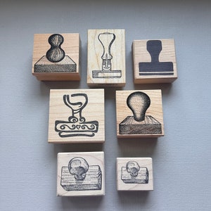 Vintage Rubber Stamp Crazy About Rubber Stamping Wood Mounted Stamps