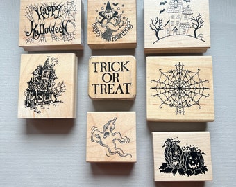 Vintage Rubber Stamp Pick Your Halloween Wood Mounted Rubber Stamps