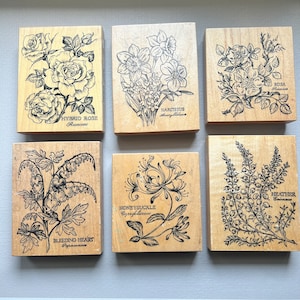 Classic Rubber Stamp, Flower Border and Custom Text Ink Stamp, Custom Wood  Stamp, Personalized Business Card Stamp 