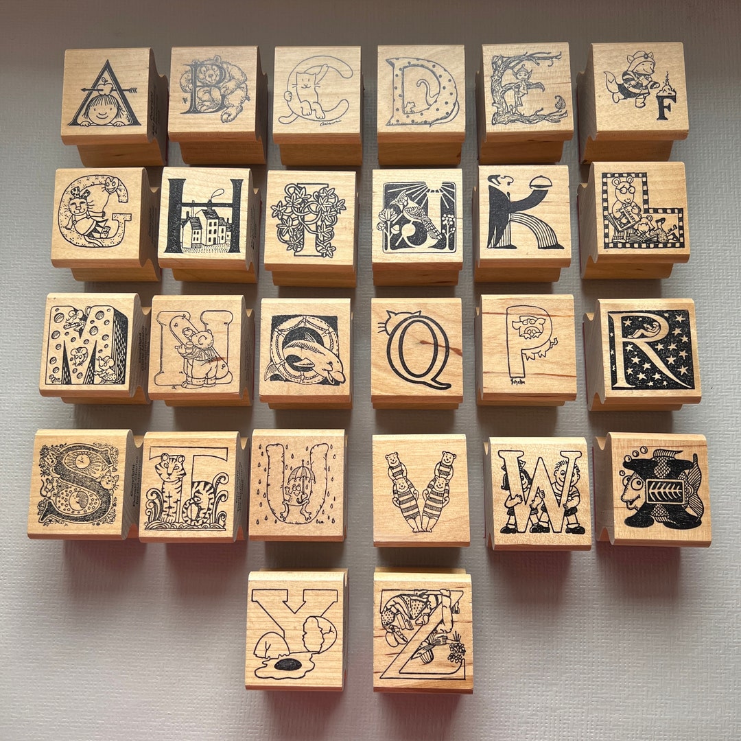 Rubber Stamp Complete Alphabet Set Extremely Rare 26 From Kidstamps