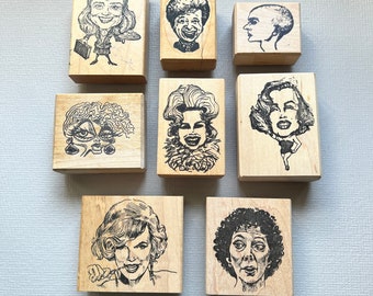 Rubber Stamp Pick Your Famous Woman Wood Mounted Rubber Stamp