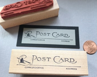 Postcard Wood Mounted Rubber Stamp