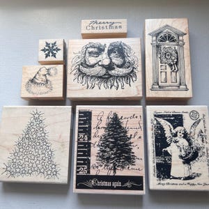 Tampons en caoutchouc vintage Père Noël pour Noël