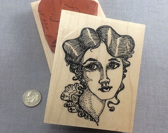 Rubber Stamp Victorian Lady