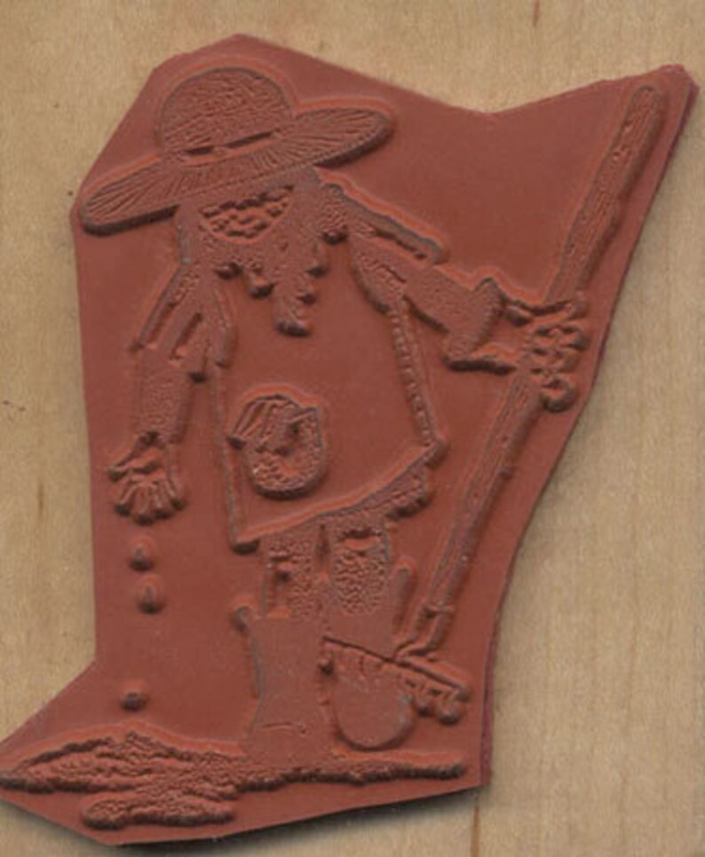 Garden Girl Planting Seed Farmer Wood Mounted Unmounted EZ Cling Rubber Stamp