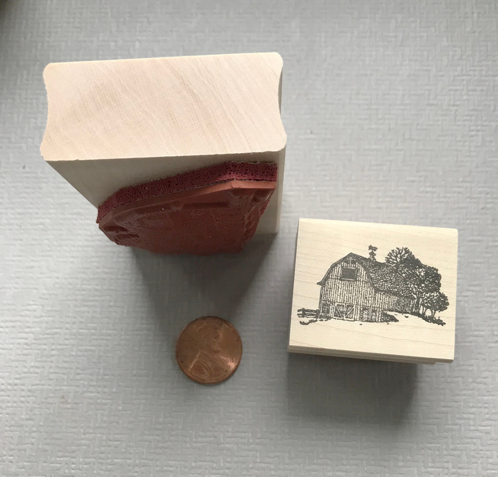Large or Small Barn Rubber Stamp Etsy
