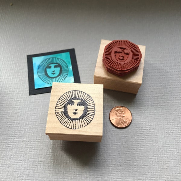 Circle Rubber Stamp Etsy