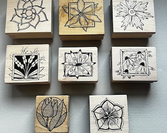 Vintage Flower Pattern Rubber Stamps from Magenta